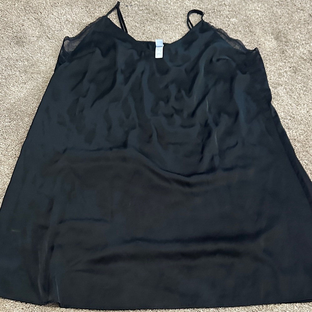 Black Lace-Trim Night Slip